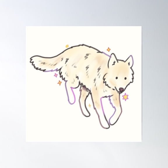 White Wolf Poster Wall Art, Modern Wall Decor For Living Room Bedroom, 30x30 UNFRAMED
