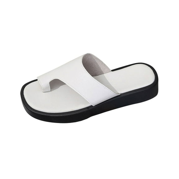 White Women Casual Spring Summer Sandals Breathable Round Toe Open Toe Thick Bottom Wedge Heel For Outdoor And Indoor