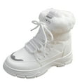 thumbnail image 1 of White Women Casual Versatile Winter With Insulation Outdoor High Top Snow Boots For Cold Weather Comfort With Anti-Skid Feature, 1 of 9
