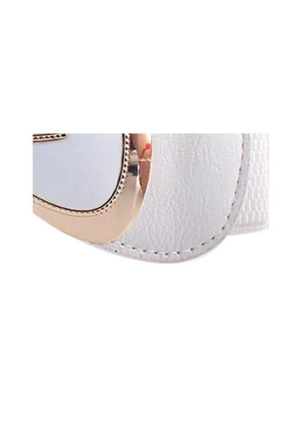 White Women Fashion Bowknot Buckle Waistband Wide Elastic Stretch Waist Belt Wh