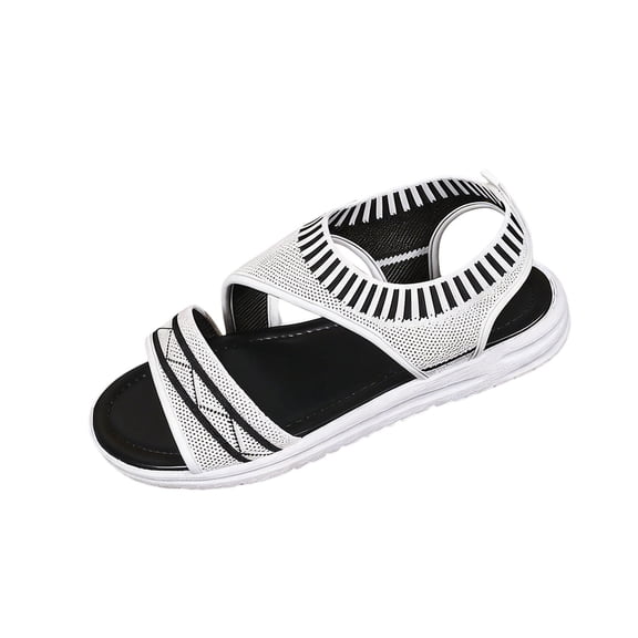 Wdhugt Open Toe Sandals For Women Casual Comfortable Wedge Heel Peep Toe Outdoor Walking Footwear Pu Material Size 7.5 Us