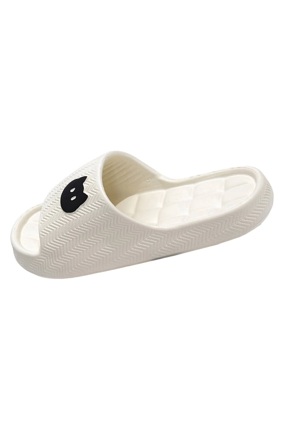 White Women'S Dog Print Indoor Slippers Thick Soft Sole Comfortable Fashion