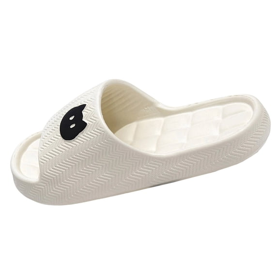 White Women'S Dog Print Indoor Slippers Thick Soft Sole Comfortable Fashion