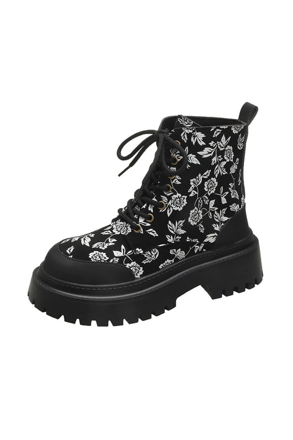 White Women'S Elevated Boots With Round Toe And Embroidery For Elevation Comfortable During Fall And Winter