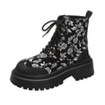 thumbnail image 1 of White Women'S Fashion Boots Round Toe High Heel Chunky Heel Thick Sole Embroidered Floral Short Boots Casual Comfortable Outdoor Walking Shoes 1.5 Lb, 1 of 9