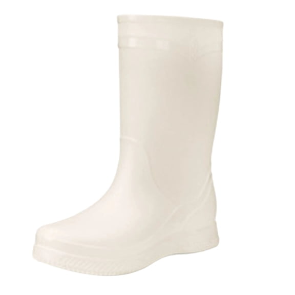 White Women'S Rain Boots Long Tube Fleece Lined Waterproof Design For Cold