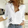 thumbnail image 1 of White Women Shirts, Women'S Casual Shirt Butterfly Print V Neck Long Sleeved Loose Shirt Top,Women Shirts M, 1 of 4