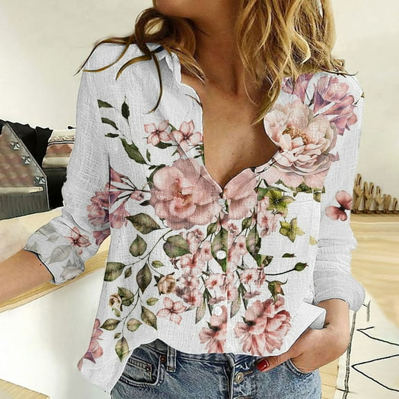 White Women Shirts, Womens V Neck Roll Up Sleeve Down Blouses Tops,Women Shirts S