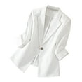 thumbnail image 1 of White Women Work Office Elegant Brunch Button Down Long Sleeve Jacket Blazers Coats for Teen Girls High Neck Spandex Basic Winter Fall Jacket 2025 Clothing Y2K 3XL, 1 of 5
