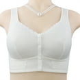 thumbnail image 1 of White Women's Bra, Moona Bra For Senior Front Closure Breathable Bra For Seniors Wirefree Bras For Older Women,Women's Bra 36, 1 of 6