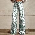 thumbnail image 1 of White Women's Casual Pants, Wide Leg Pants Woman High Waist Floral Patterned Pants Lightweight Loose Fit Casual Colorful Trouser Imitation Jeans,Women's Casual Pants M, 1 of 4