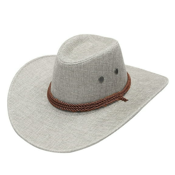 White Women's Cowboy Hats, Adult Solid Casual Summer Western Fashion Cowboy Sun Hat Wide Brim Travel Sun Cap,Women's Accessories Cowboy
