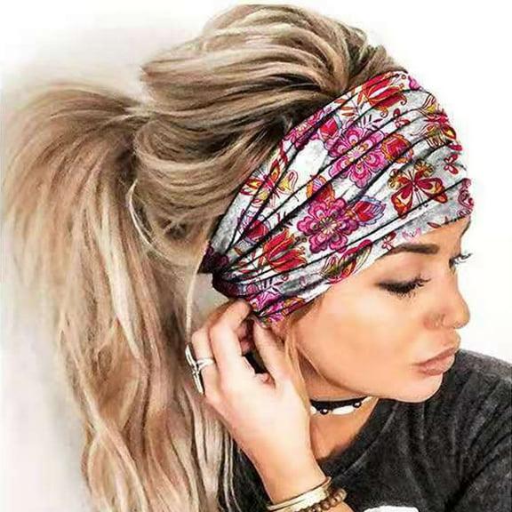 White Women's Headbands, Women Print Headband Elastic Head Wrap Hair Band Bandana Headband,Women's Accessories Heardband