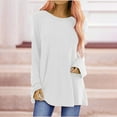thumbnail image 1 of White Women's Long Sleeve T-shirt, Long Shirt Women'S Long Sleeve Oversize Basic Long Sleeve Pullover Tunic Crew Neck V Neck Long Sleeve Top Casual Plain Tops Spring Summer Cotton Blouses Long Sleeve,, 1 of 7