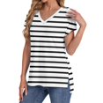 thumbnail image 1 of White Women's Short Sleeve T-shirt, Womens Summer Daily Casual V Neck Shirts Short Sleeve Tops Blouses Loose Fit Shirt,Women's Short sleeve T-shirt 3XL, 1 of 5