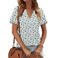 thumbnail image 1 of White Women's Short Sleeve T-shirt, Womens Tops Summer Short Sleeve V Neck Blouses Business Casual Loose Fit Tshirts Trendy Fashion Outfits,Women's Short sleeve T-shirt XXL, 1 of 3