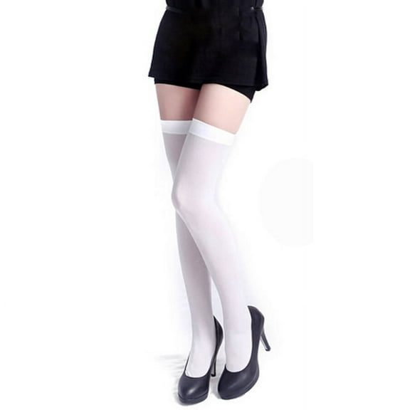 White Women's Socks, Nylon Wh Over Socks Knee High Stretch Fashion Women Socks,Women's Accessories Socks