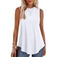 thumbnail image 1 of White Womens Blouses High Neck Tank Tops for Women Loose Fit Sleeveless Top Summer Clothes Womens Tunic Tops To Wear with Leggings Ladies Tops and Blouses, 1 of 6