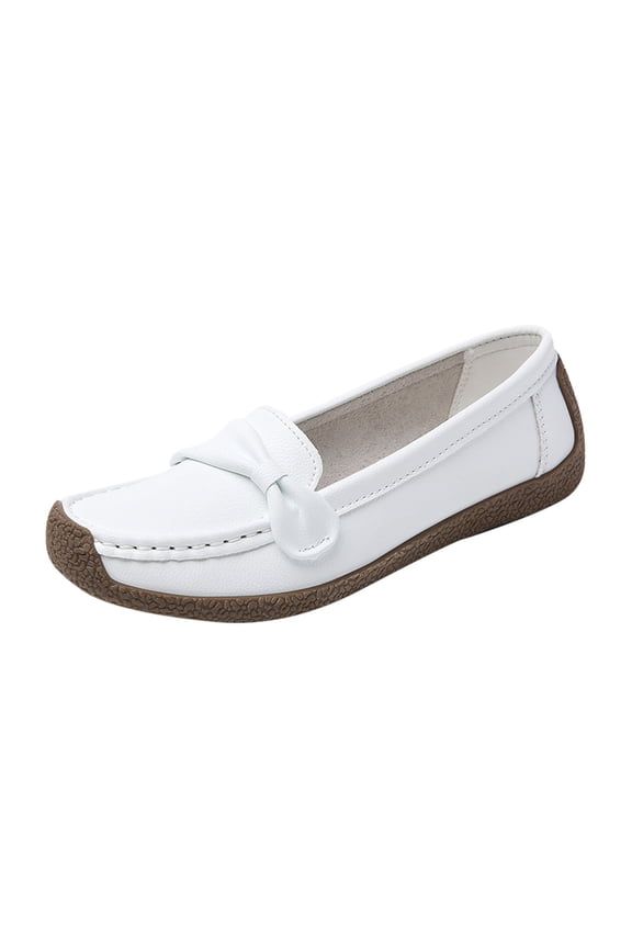 White Womens Flat Shoes Round Toe Closed Toe Breathable Slip On Comfortable Lightweight Essential For Spring Summer Everyday Wear Size 39