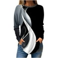 thumbnail image 1 of White Womens Plus Size Tshirts, Long Sleeve Plus Tshirts for Women Plus Size, Weekend Polyester Plus Size Spring Blouses, Women's Printed Fashion Casual Pullover Round Neck Top, 1 of 9