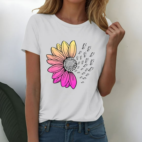 White Womens Summer Tops Womens Fashion Workout T Shirts Athletic Plus Size Tops Summer Trendy Clothes 2025 Short Sleeve Spring Tee Shirts for Women