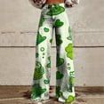 thumbnail image 1 of White Womens Sweatpants Wide Leg Pants Woman High Waist Floral Patterned Pants Lightweight Loose Fit Casual Colorful Trouser Imitation Jeans, 1 of 4