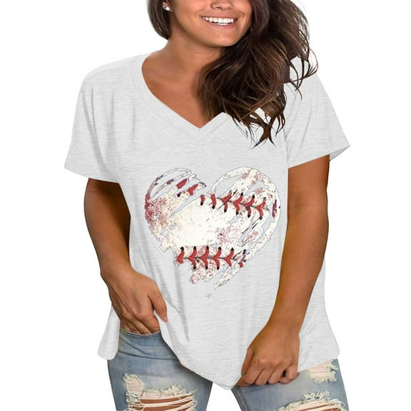 White Womens Tops Plus Size V Neck T Shirts Women Short Sleeve Tops Casual Summer Tshirts Loose Fit Tee Shirts for Women