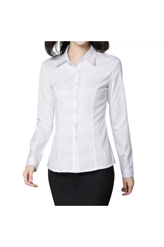 White Womens Tops Women'S Shirt Long Sleeve Slim Tight Shirt Multi Size Choice Large Multi Occasion Shirts for Women