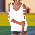 thumbnail image 1 of White Womens Tops Women's Off Shoulder 7 Quarter Sleeves Shirts for Women, 1 of 5