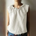thumbnail image 1 of White Womens Tops Women's Sleeveless Solid Color Cotton Shirt T Shirts for Women, 1 of 6