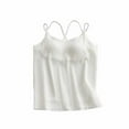 thumbnail image 1 of White Womens V Neck Chiffon Tops Vest Pajamas Sleepshirts for Ladies Sleeveless Slip Lightweight Thin Cami Tank Sleepshirts 2025 Clothing Trendy Country Concert Y2K M, 1 of 3