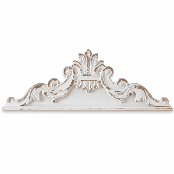 White Wood Arabesque Wall Pediment Country Farmhouse Decor