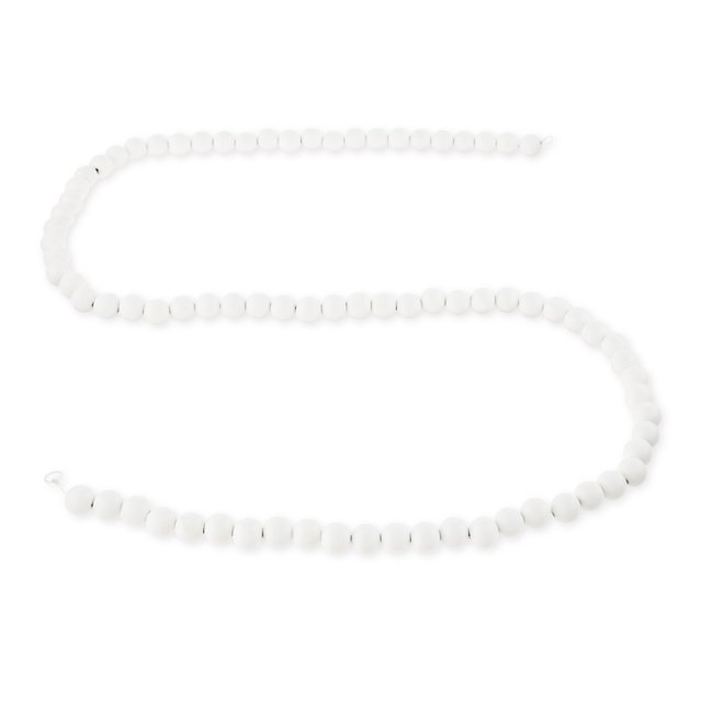 White Wood Bead Christmas Garland, 6', by Holiday Time