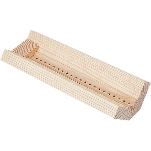 White Wood Bookbinding Punching Cradle with Piercing Guide 9.6x2.6x2.5inch Book Binding Tool