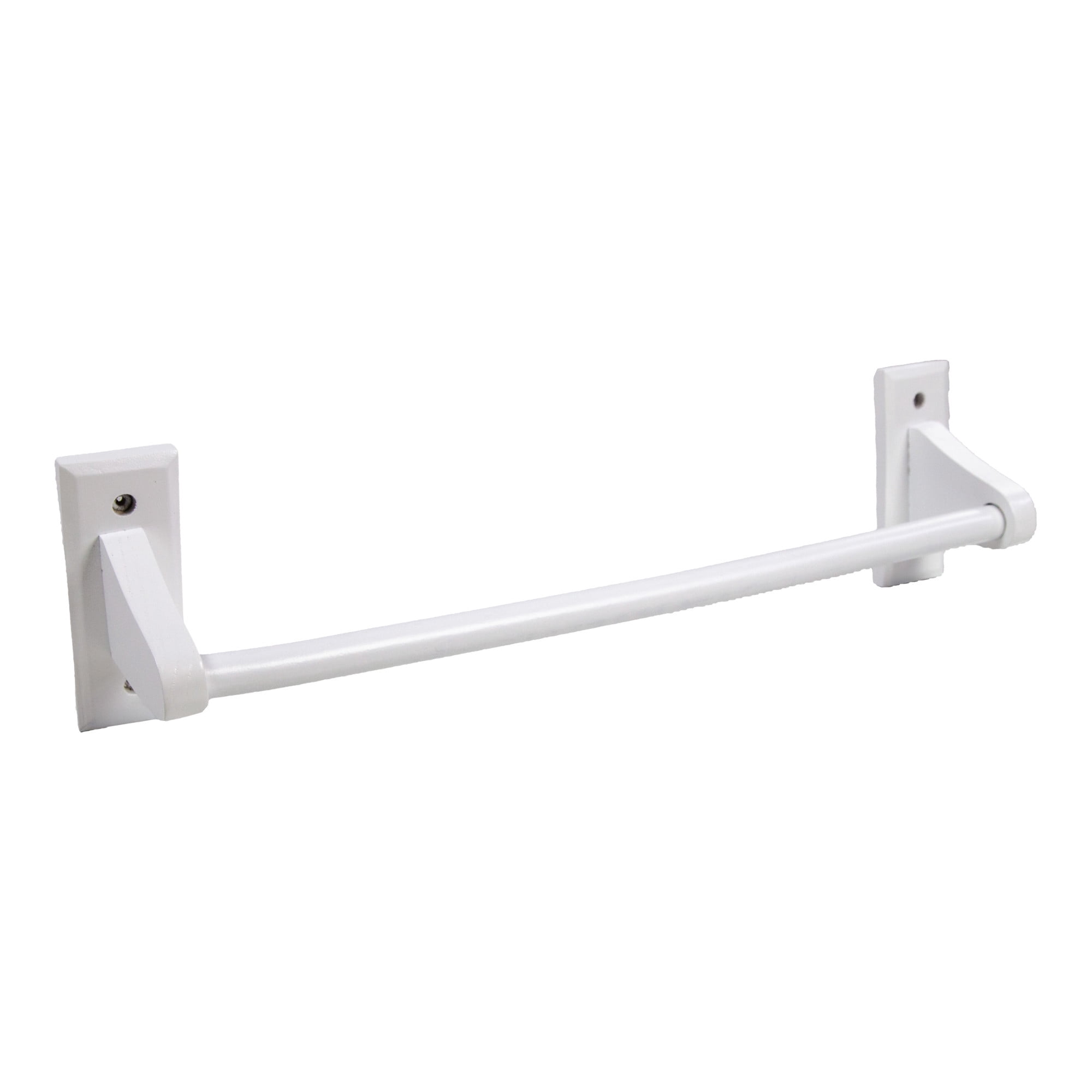 White Wood Dalton 18 in. Towel Bar, Bathroom and Kitchen Wall Mount