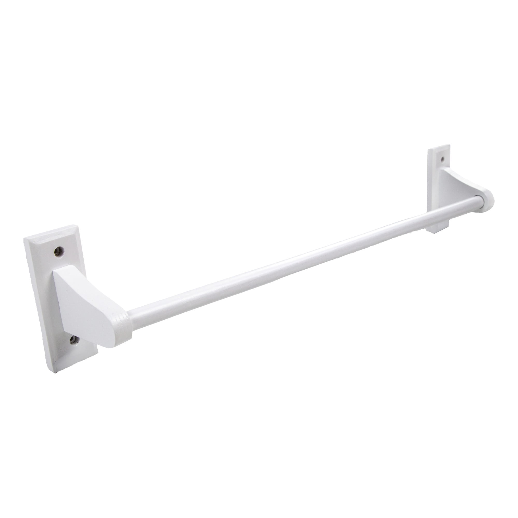 White Wood Dalton 24 in. Towel Bar, Bathroom and Kitchen Wall Mount