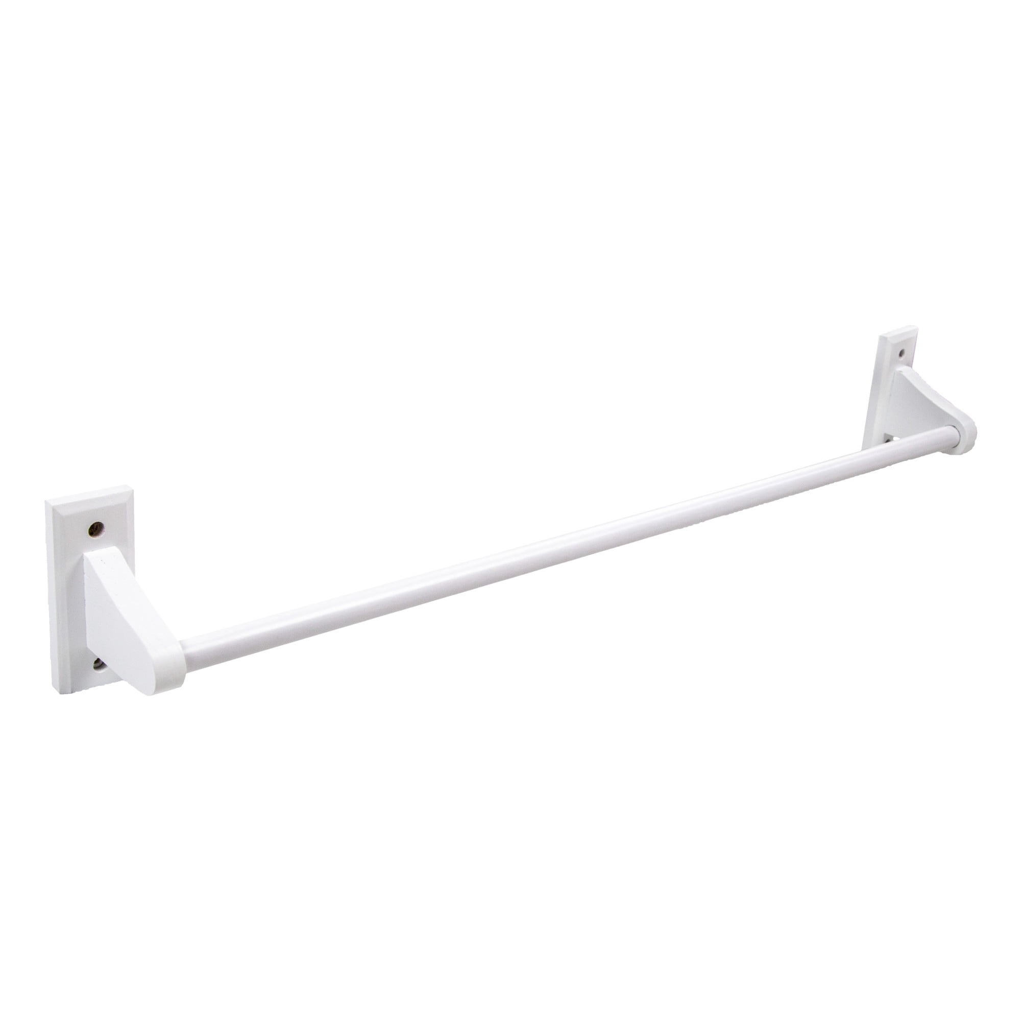 White Wood Dalton 30 in. Towel Bar, Bathroom and Kitchen Wall Mount
