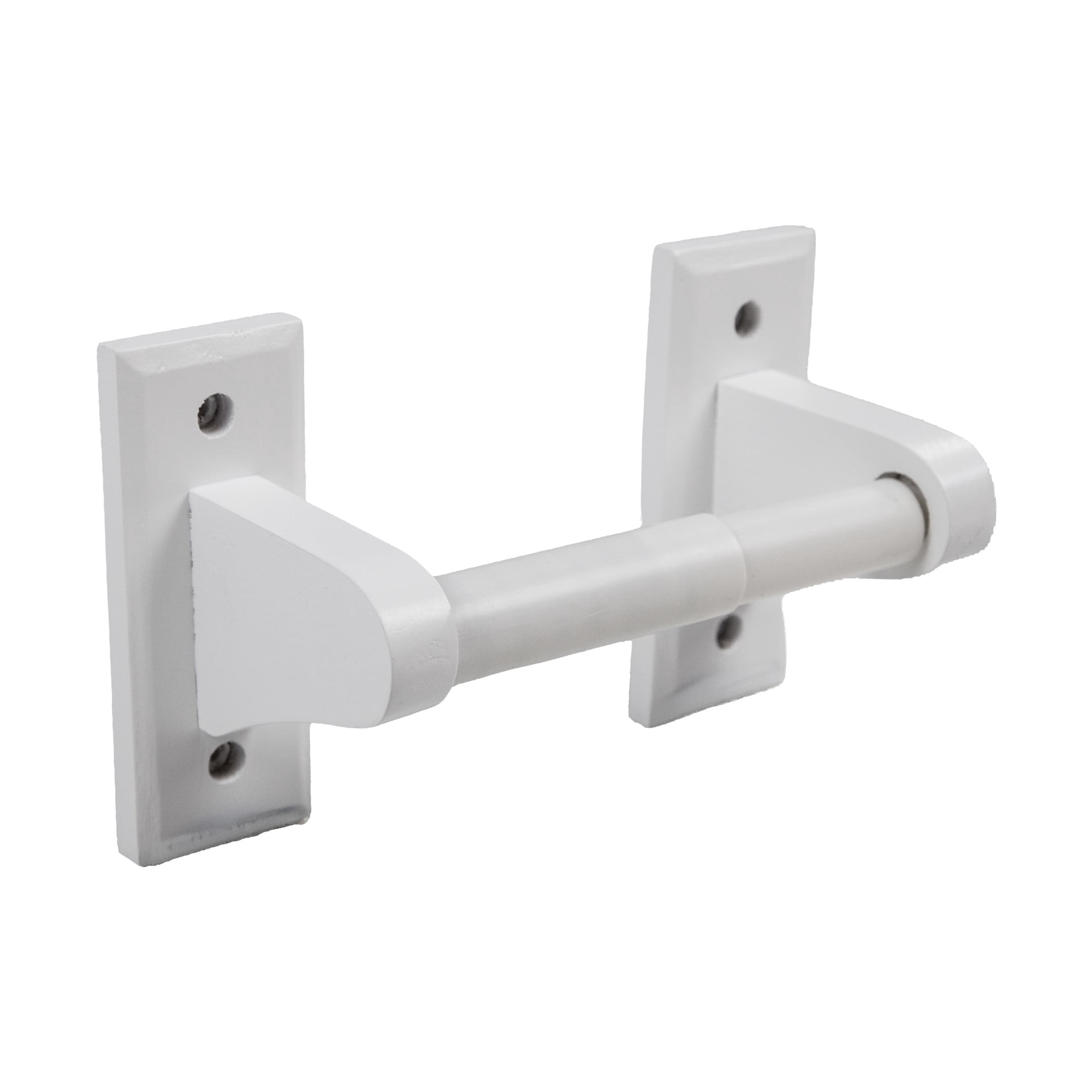 White Wood Dalton Toilet Paper Holder, Bathroom Wall Mount, Fits Mega Rolls