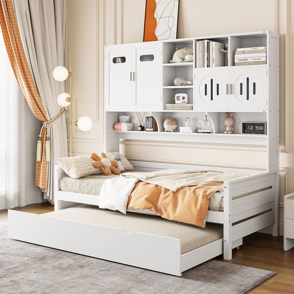 White Wood Daybed - All - in - One Storage Option - Bedroom Oasis - Restful Night