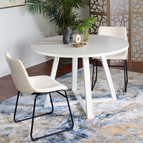 White Wood Dining Set - Amble Space for 2 - Entertaining Guests - Add Elegance to Dining