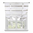 thumbnail image 1 of White Wood Grain Balloon Curtains for Bedroom/Front Door/Bathroom, Vintage Farmhouse Wooden Board Tie Up Curtains 63 Inch Length Light Filtering Kitchen Curtains Shades for Windows 46"x63", 1 of 8