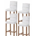 thumbnail image 1 of White Wood Grain Bar Stool Covers Set of 4, Vintage Farmhouse Wooden Board Stretch Washable Bar Chair Covers with Backs, Removable Pub Counter Height Chair Cover for Kitchen Dining Room Cafe, 1 of 7