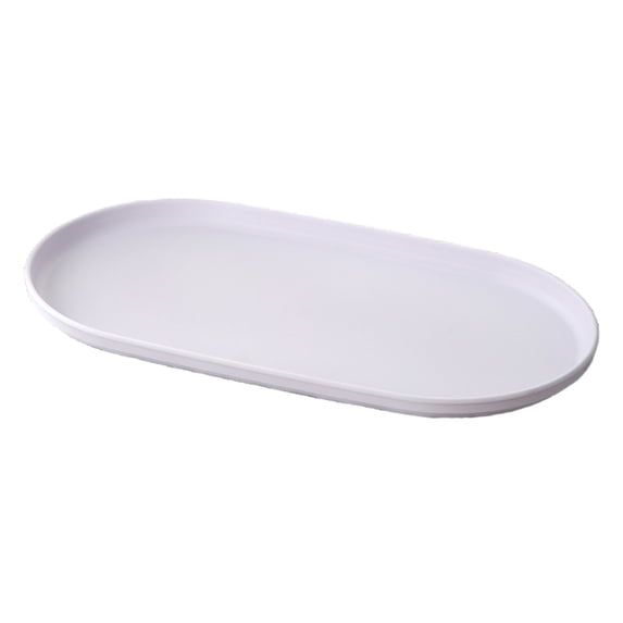 White Wood Grain Serving Tray Non Slip Rectangular Plastic Food Serving Tray Tea Coffee Snack Plate with Raised Edges for Kitchen Restaurant Café Home Dining 9.5x5.1 In