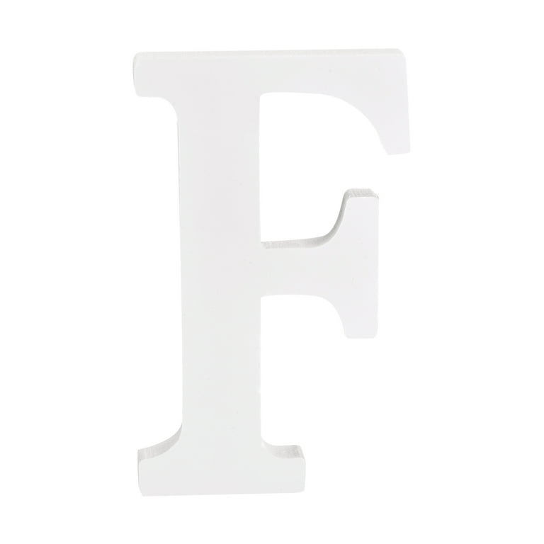 White Wood Letters 4 inch, Wood Letters for DIY Party Projects (F)