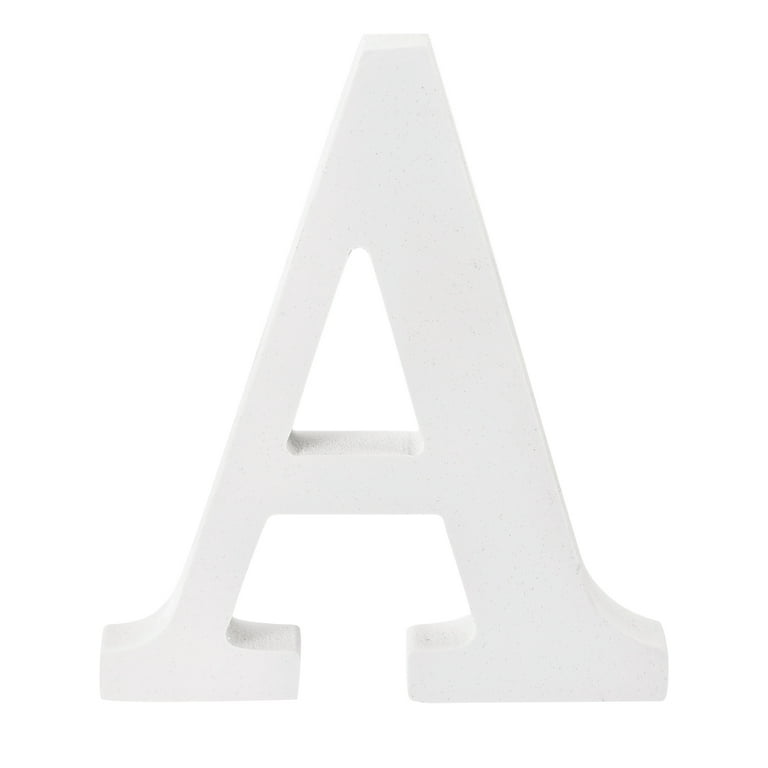 White Wood Letters 6 Inch, Wood Letters for DIY Party Projects (A) 