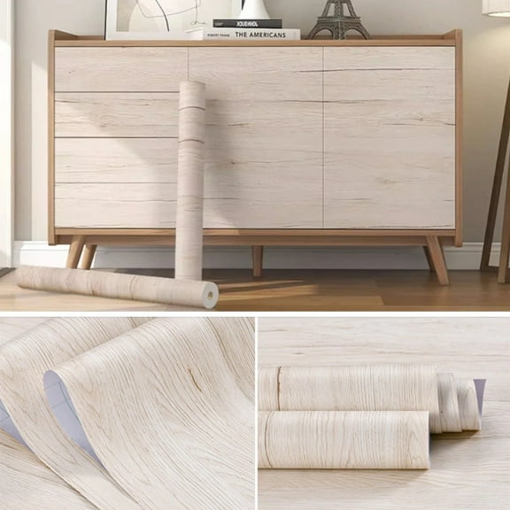 White Wood Peel And Stick Paper Decorative Self-Adhesive Film For Furniture Real Wood Tactile Sensation Surfaces Easy To Clean