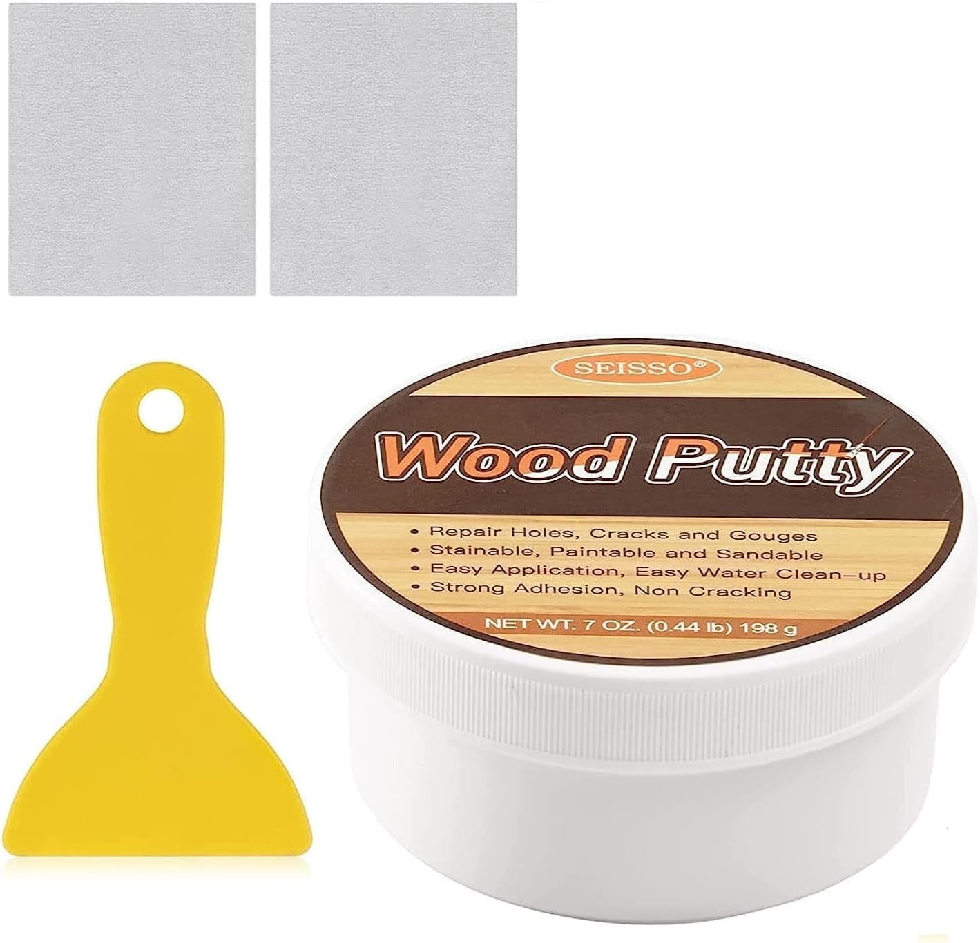 DEWEL 7 Fl Oz Water-Resistant Wood Putty for Trim, Wood Furniture & Floor