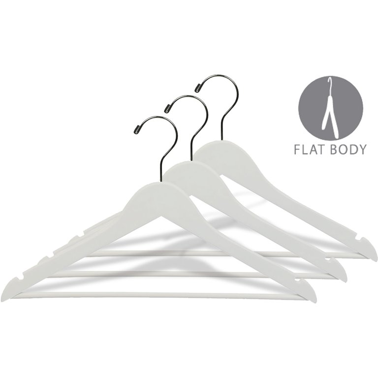 100pk Combo Pack Suit/shirt Flocked Hangers White - Brightroom