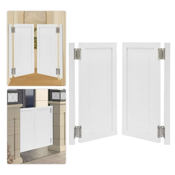 White Wood Swinging Door Wall-Mounted Double Half Cafe Doors Saloon Bar W/ Hinge