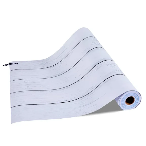 White Wood Textured Waterproof Peel and Stick Wallpaper - 17.7" x 472.4" Easy-Clean Vinyl Roll for Kitchen, Bathroom, Bedroom, and Office Dcor